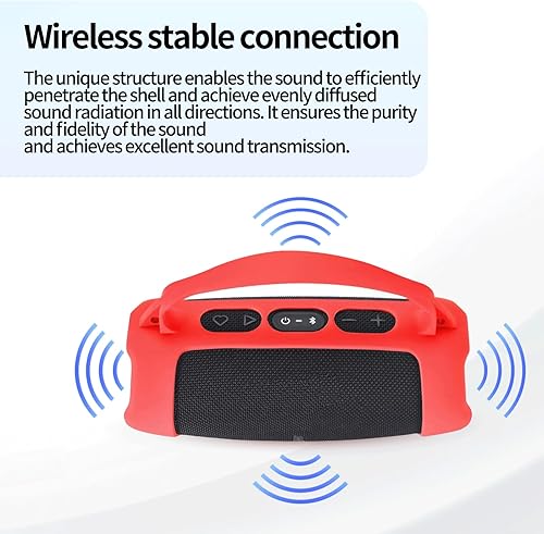 Vista 13 de Funda de silicona Charge 5, funda protectora de transporte portátil, bolsa de viaje con correa para el hombro para JBL Charge 5 Wi-Fi/Charge 5 Negro