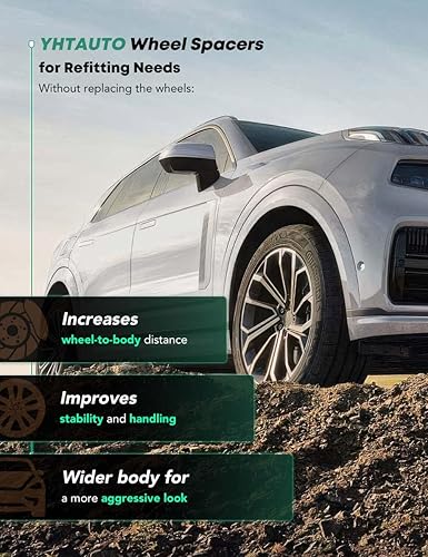 Miniatura 3 de YHTAUTO Espaciadores de rueda de 5 x 4.5 pulgadas de 1 pulgada para SJ ZJ WK KJ KK XJ YJ TJ JK JL Jeep Grand Cherokee, Wrangler, Cherokee, Chrysler,