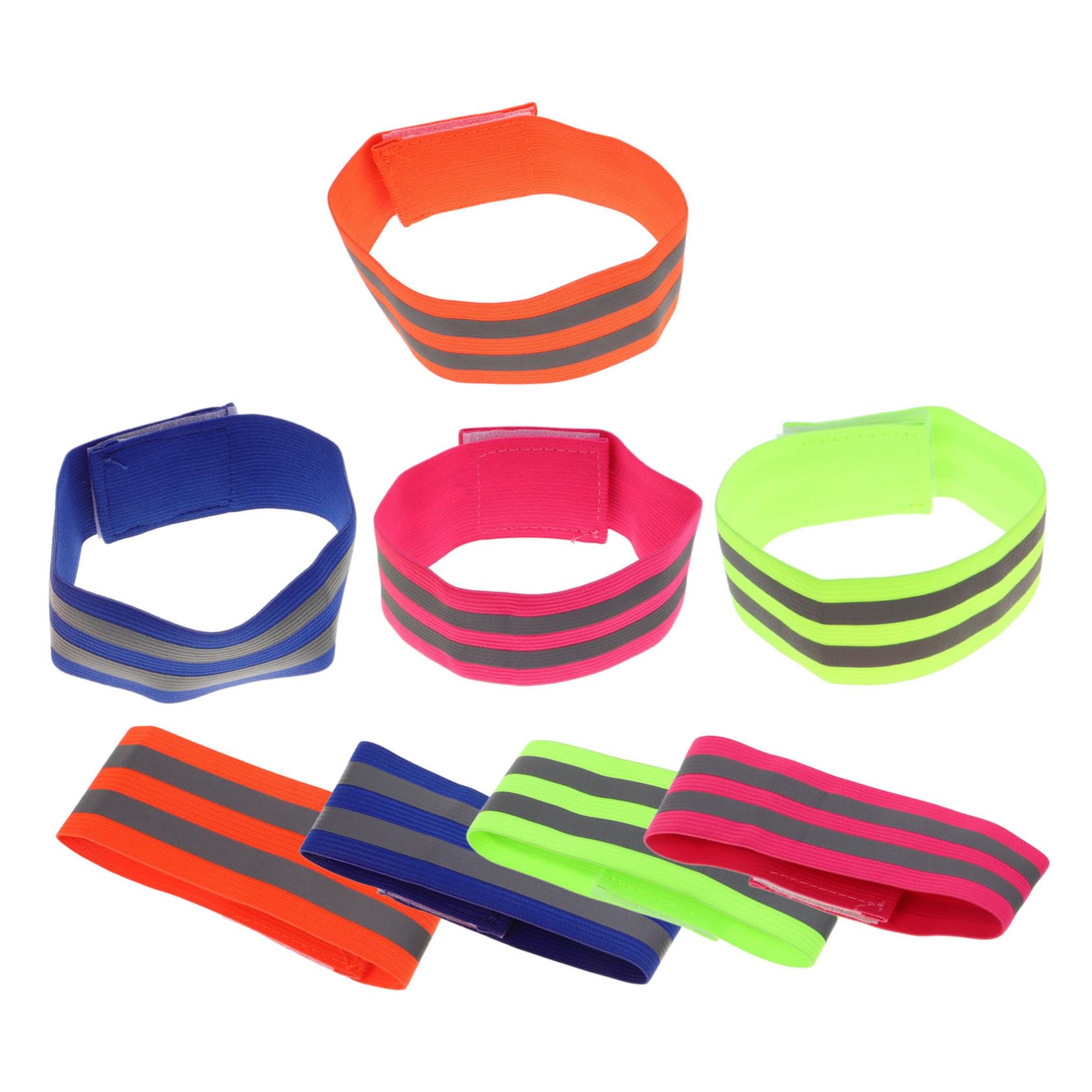 TOYANDONA 8pcs Night Running Armband Arm Band Reflective Belt Walking Accessories Safety for Runners Glow in The Dark Pants Straps Reflective Band Running Safety for Women Polyester