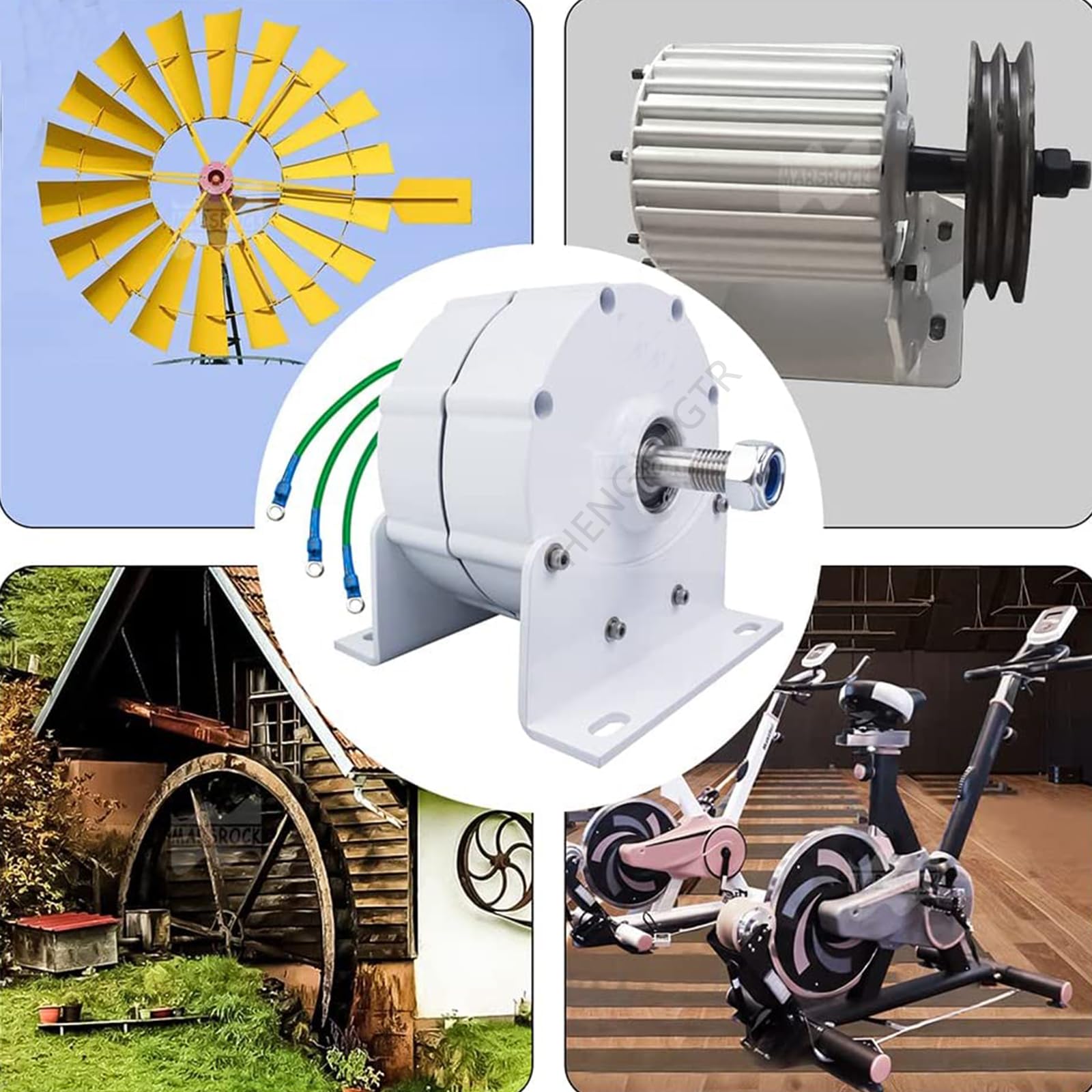 500Rpm Low RPM Permanentmagnet Generator,10000W 12V 24V 48V 220V DIY 3 Phase AC Alternators Geeignet für Hydraulik Maschinen Stromerzeugung Systeme
