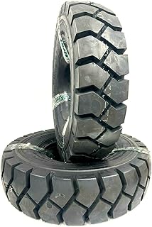 Two 8.25-15 Forklift Tire with Tube, Flap Grip Plus Heavy Duty 825-15 825x15,Reliable 825-15 Tires for Industrial Confidence, Complete Set with Tube and Flap Grip Plus