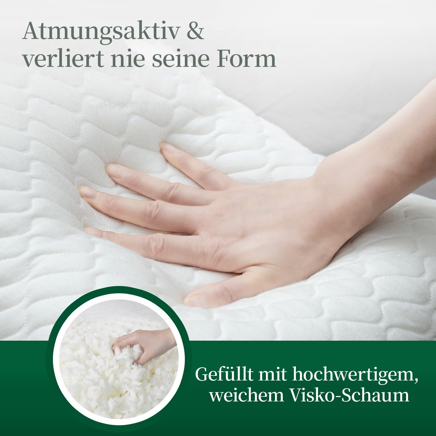CHxxy Geschredderte Kopfkissen aus Memory Foam, ergonomisches Schlafkissen