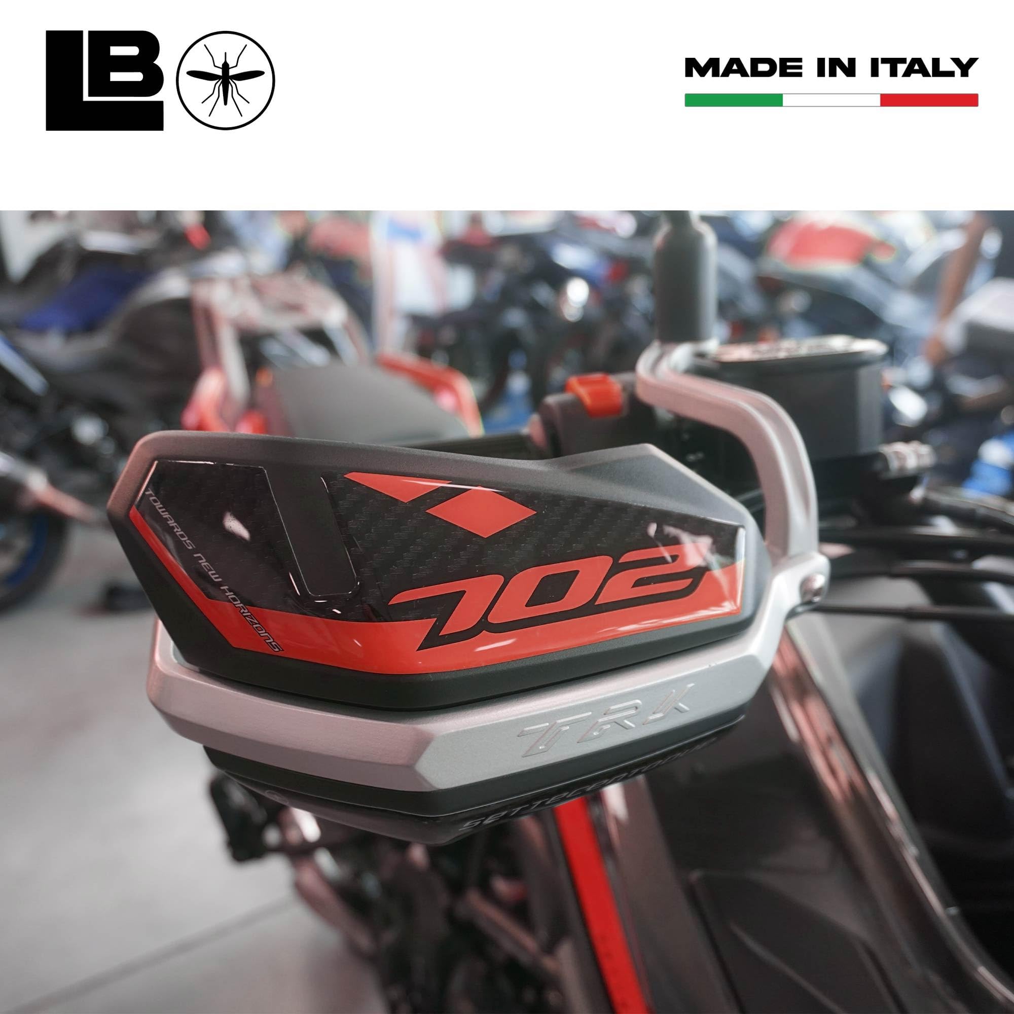 labelbike - Adesivi 3D Moto Paramani Protezione e Decorazione in Resina compatibile con Benelli TRK 702 e 702X - Rosso