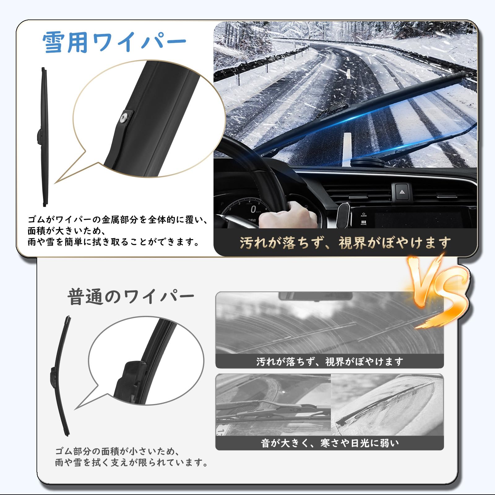 Amazon | Rondrive 三菱用 冬用 雪用 撥水 ワイパー 車 フロント