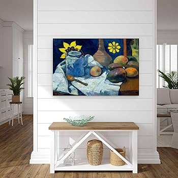 ゴーギャン ティーポットとフルーツ 　絵画　油絵 Amazon.co.jp: ゴーギャン ティーポットとフルーツ ポスター