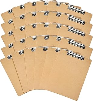Amazon Basics Hardboard Office Clipboard,Letter Size, 9" x 12.5", 30-Pack, Brown