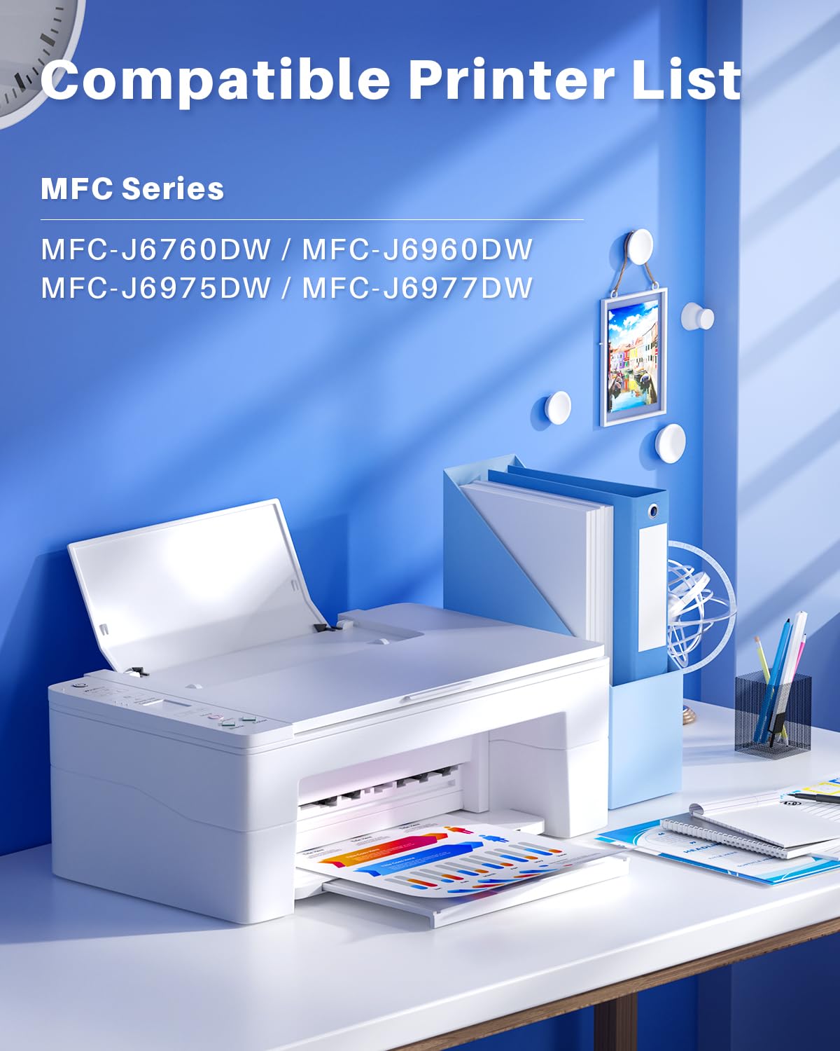INK4U LC528 Cartouches d'encre compatibles avec les cartouches d'encre Brother LC528VAL compatibles avec imprimantes Brother MFC-J6760DW, MFC-J6960DW, MFC-J6975DW, MFC-J6977DW (LC528BK, LC528C, LC528M