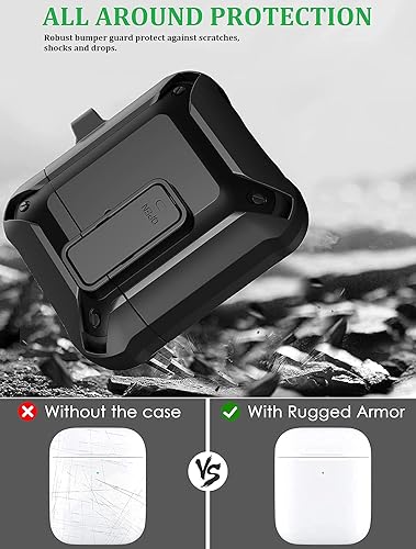 Miniatura 4 de Funda para Airpods de 2 generación de 1 generación con kit de limpieza, resistente funda protectora dura a prueba de golpes para niños y mujeres con