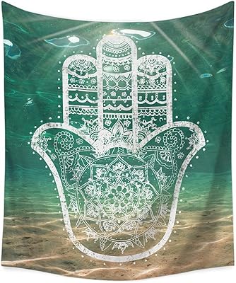 Grun Rot Hamsa Hand Wandteppich Ombre Stil Zart Mandala Blumen