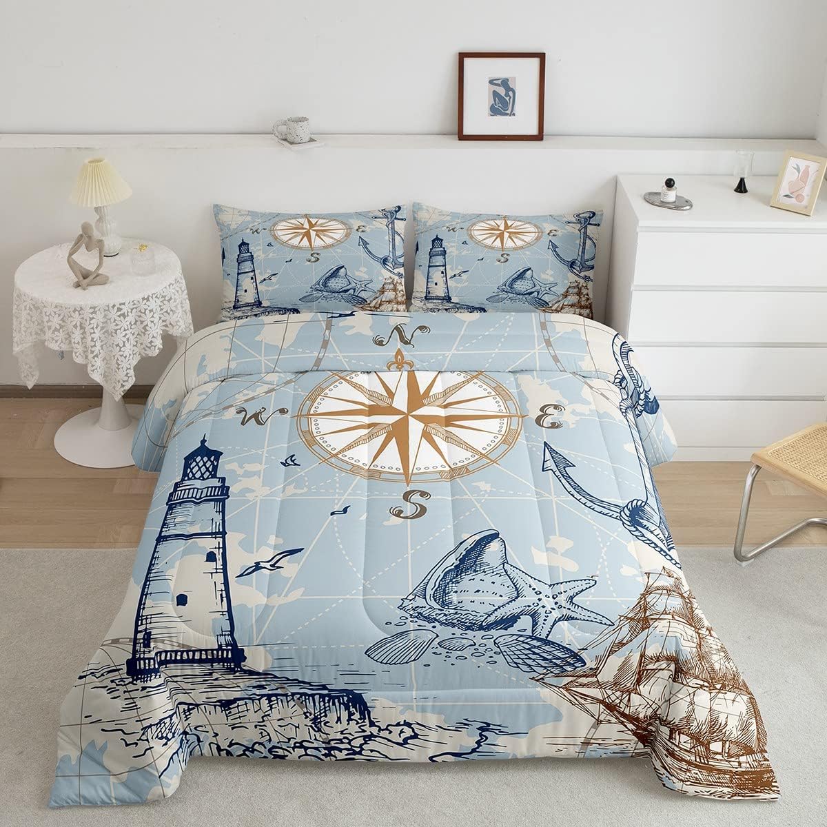 Nautical Anchor Bedding Comforter Sets Vintage Sail Boat