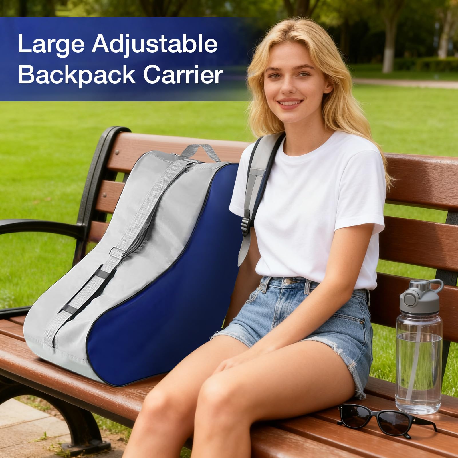 Genérico Bolsa para Patines De Hielo Mochila Y Ajustable