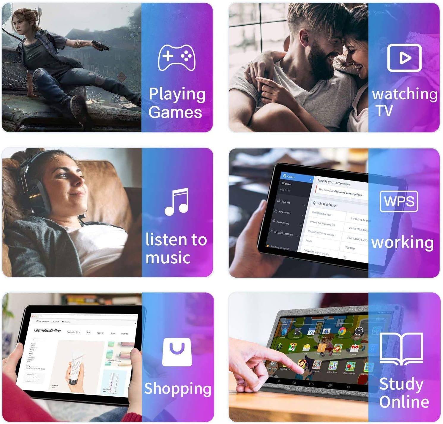 Flash Sale Tablet 9 Inch with WiFi, 3GB/32GB /128GB Expand Android 9.0 Pie 8MP 8000mAh Bluetooth GPS Tablets Supports Netflix YouTube Facebook, Google GMS Certified