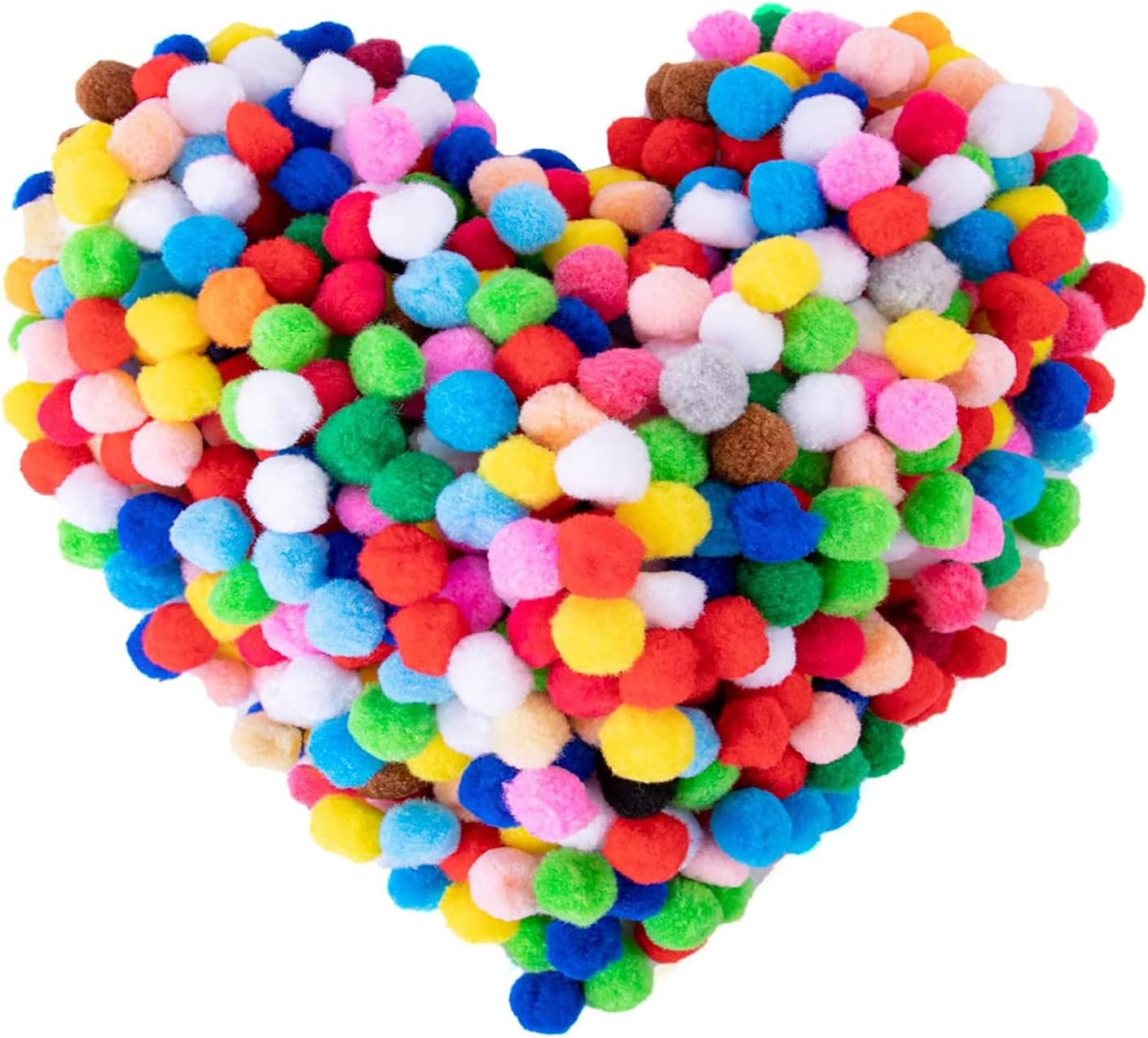 500pcs Craft Pom Poms, 8mm/0.3Inch Fuzzy Pom Poms Balls Pompoms Sewing for Dolls DIY Craft and Hobby Supplies, Assorted Colors
