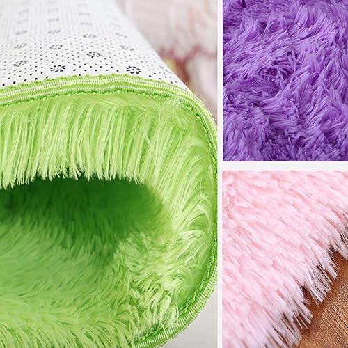 Miniatura 3 de Kekon Alfombra cuadrada moderna ultra suave para interior, esponjosa, antideslizante, sedosa, para sala de estar, dormitorio, habitación de niños y