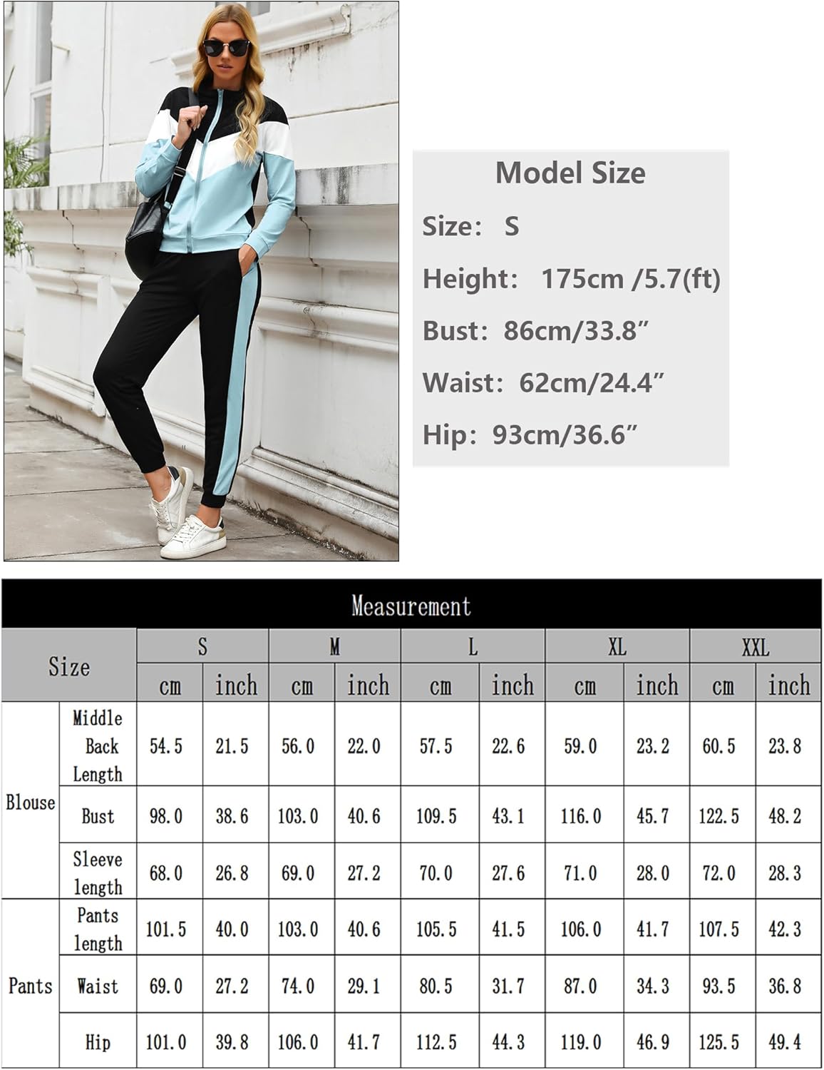 Marvmys Women's Tracksuit Set 2 Piece Sweatsuit Outfits Long Sleeve Zip Up Lounge Jogger Set with Pocket - Image 6