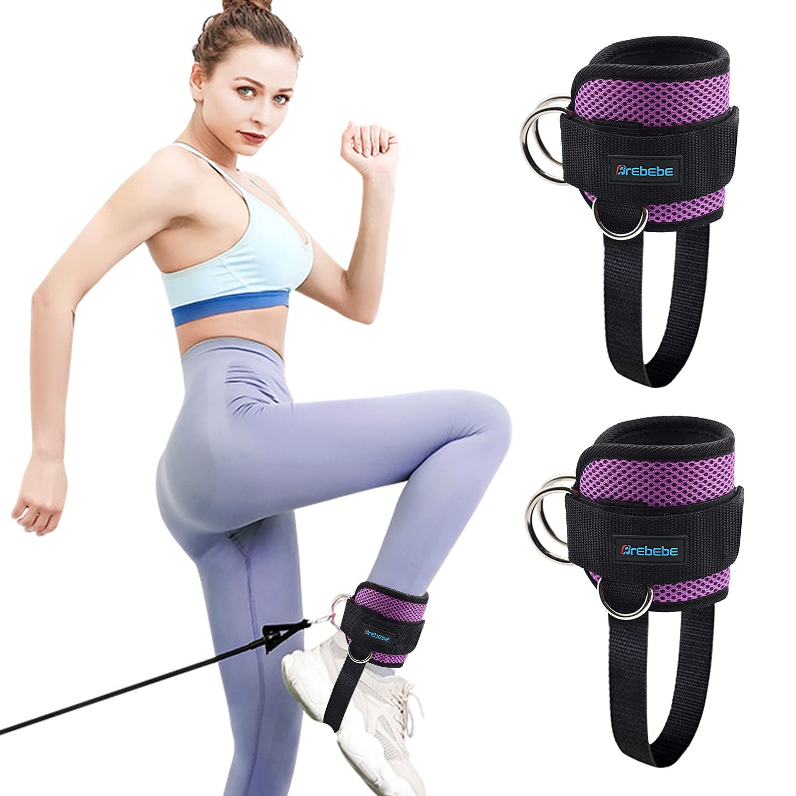 Buy Brebebe 1 Pair Fitness Ankle Strap for Cable Machine, Adjustable