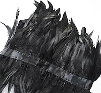 Vista 6 de GOKA Disfraz de gallo negro gótico para mujer, diseño de plumas de gallo negro