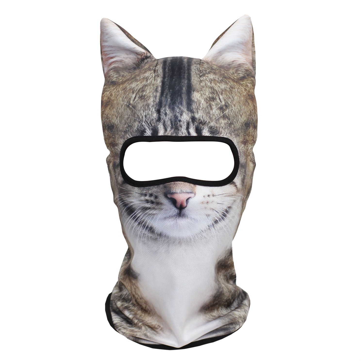 WTACTFUL 3D Animal Ears Balaclava, Breathable Face Mask for Halloween