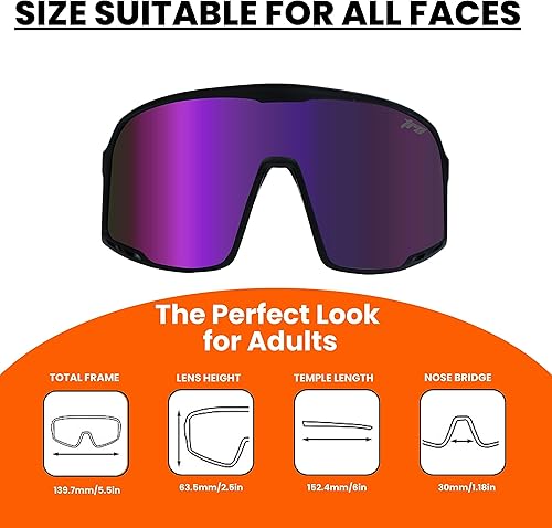 Miniatura 6 de Gafas de sol de béisbol para adultos, UV400, gafas de sol geniales para correr, fútbol, ciclismo, gafas deportivas + funda