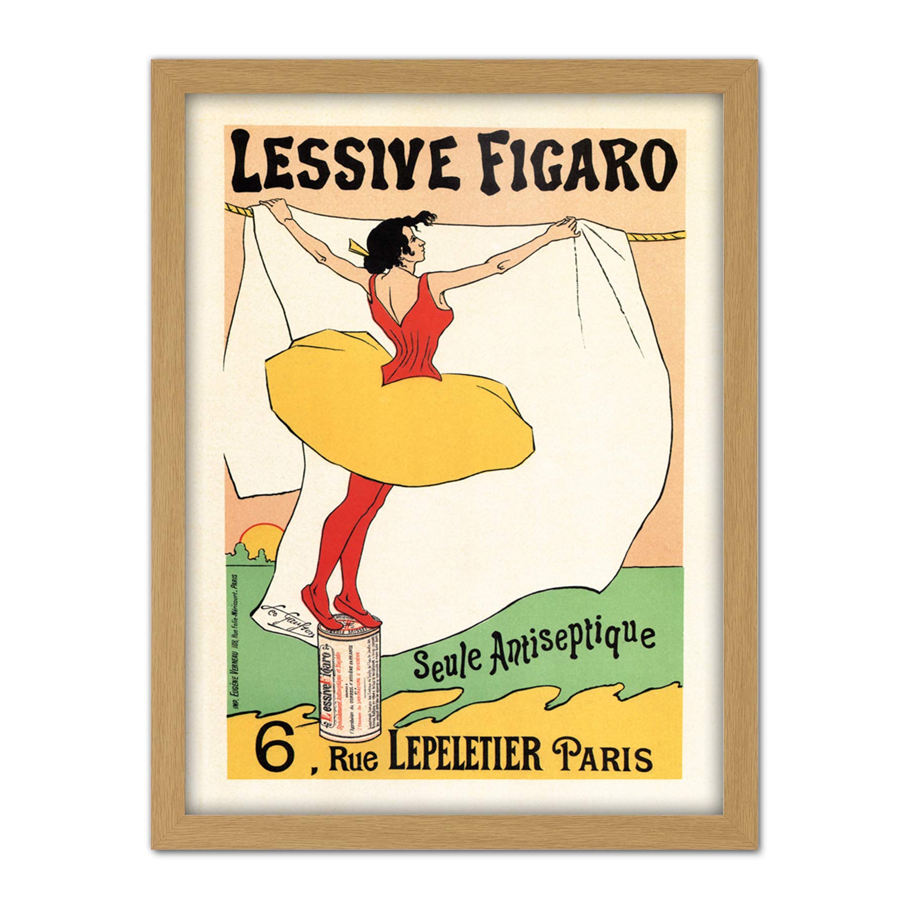 Wee Blue Coo Figaro Washing Powder Soap Paris France Artwork Framed Wall Art Print 18X24 Inch