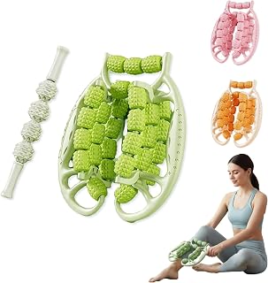Leg Massage Roller, Cellulite Roller Muscle Relaxer Circular Thighs Clamps Leg Massage with Converging & Diverging Roller Technology, Skin Firming for Full Body/Neck/Shoulder(29 Rounds Green)