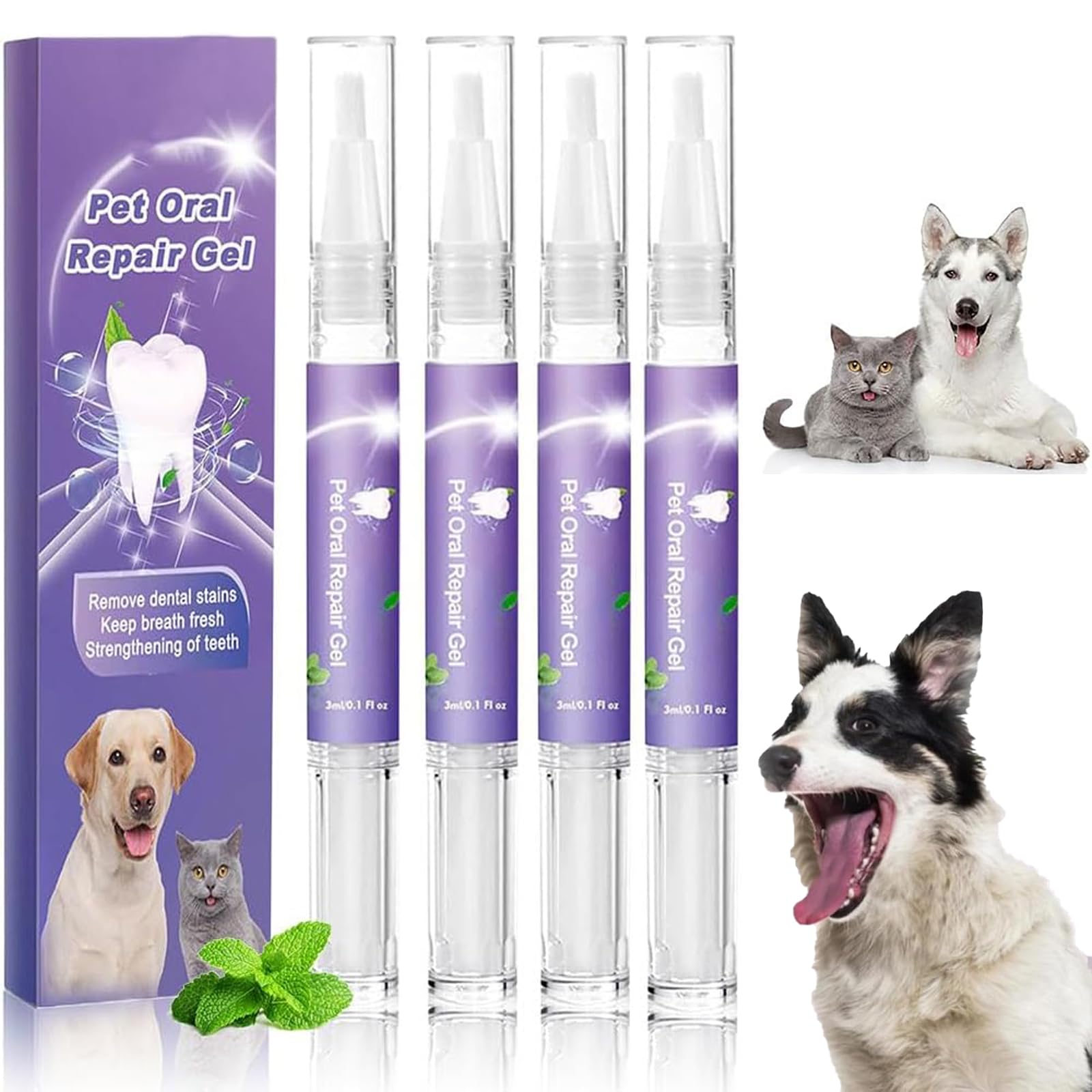 2025 New Pet Oral Restoration Whitening Gels Pet Oral Repair Gel for Dogs Dog Teeth Cleaning Pen Pet