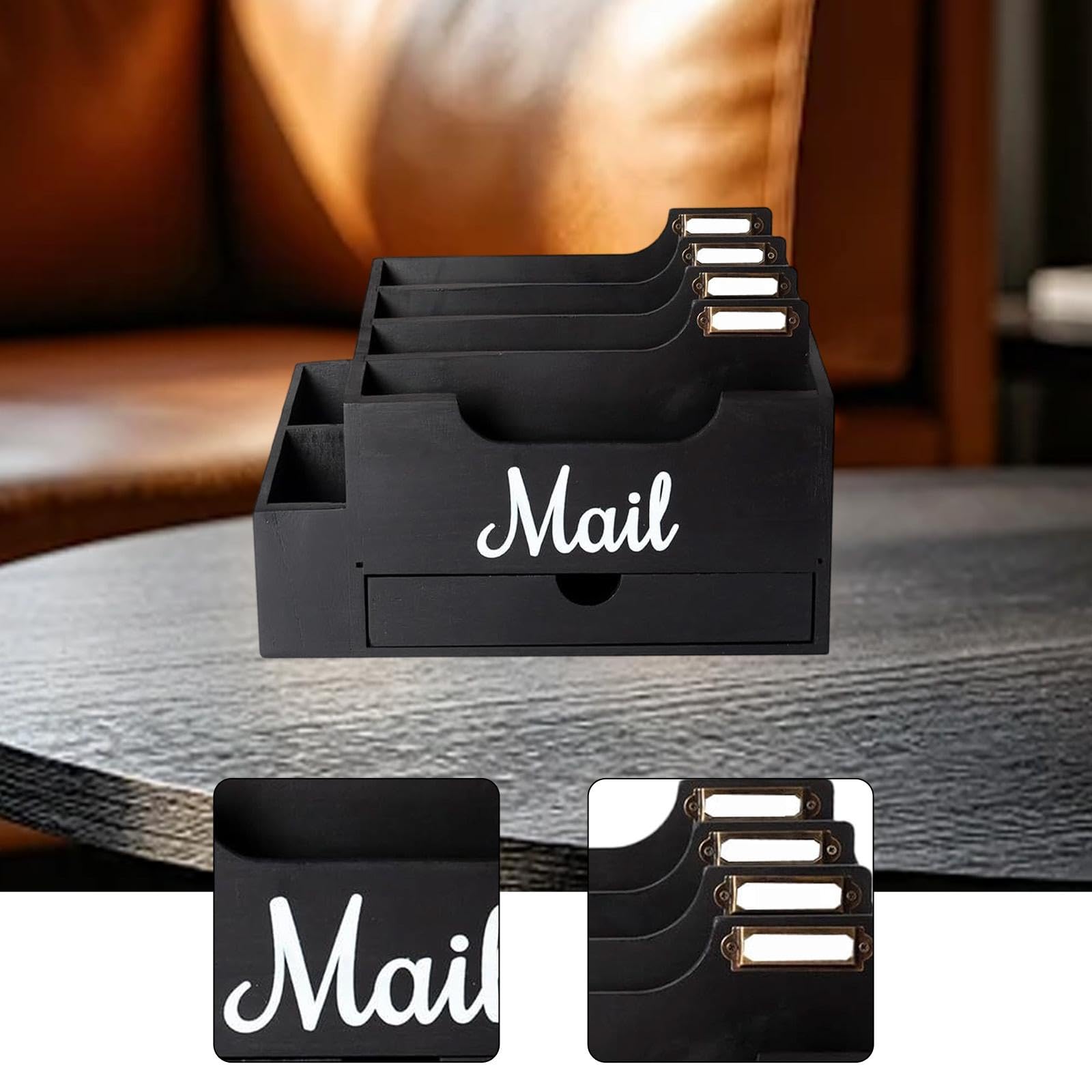 Baoblaze Organizador de de mostrador, organizador de escritorio, estante para, soporte para archivos y, Negro