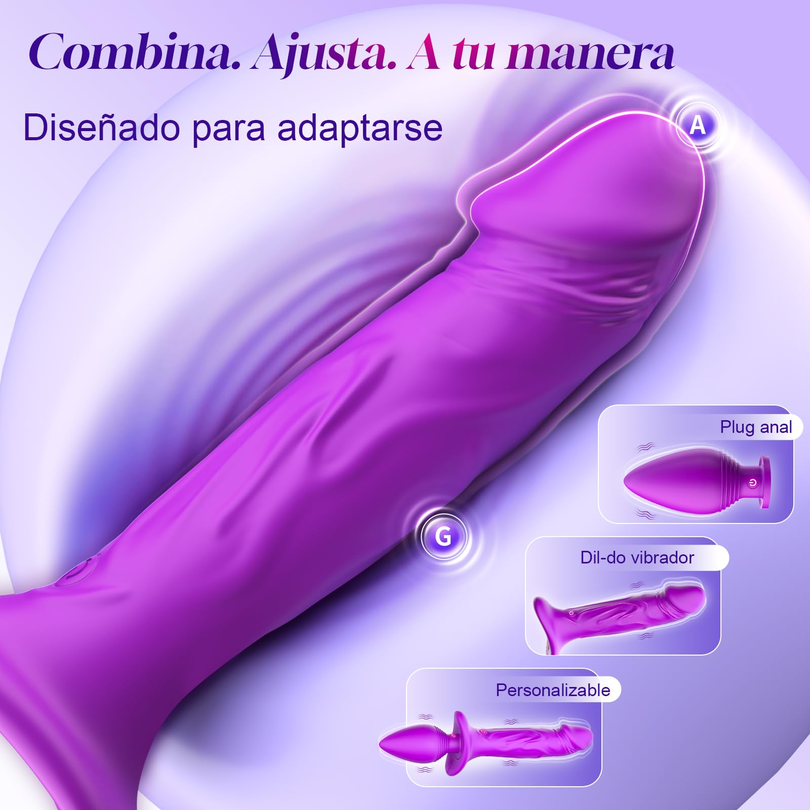 Vibradorador Mujer Juguetes Eroticos Dildo Plug Anales,3 in 1 Clítoris Juguete Sexualmujer con 10X10 Modos Vibradores,Consoladores Anales Juguetes Sexuales para Hombres