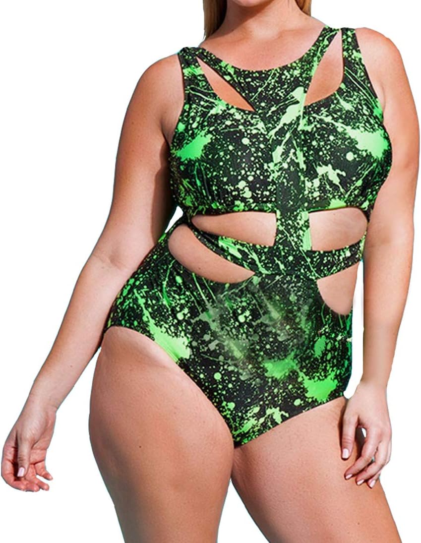 Eternatastic Women's One-Piece Monokini Swimsuit Swimwear Plus Size Bikinis