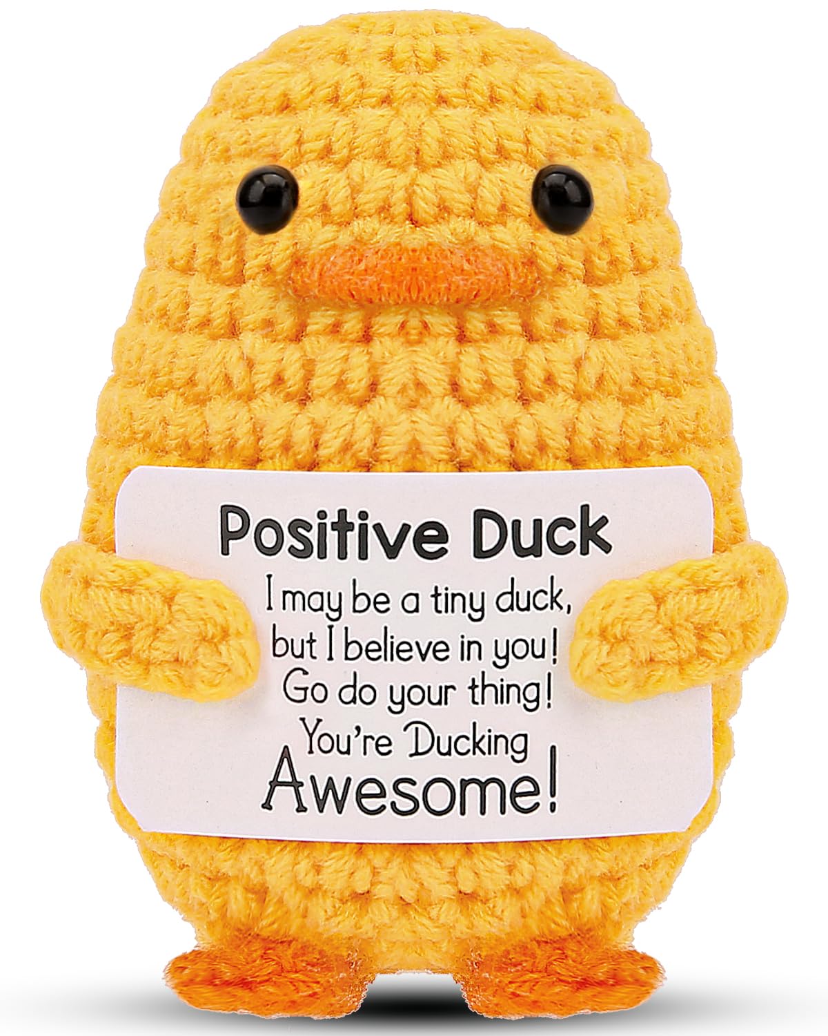 Dad Gifts Handmade Emotional Duck - Gift for Him Her Husband Wife Father's Day Positive Crochet Inspirational Gifts with Cards - Cute Knitted Funny Support Pickle Potato Friend Women Men Birthday