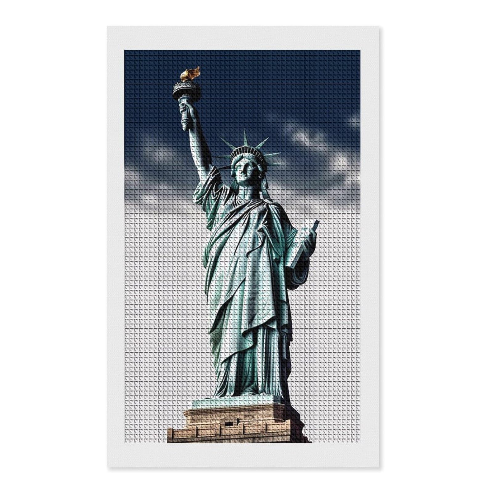 FodPand Statue of Liberty 5D Diamond Painting Kits for Adults Beginners Full Drill Square Diamond Dots Pictures Gem Art Supplies for Home Wall Room Decoration DIY Craft Set Gift 12x20