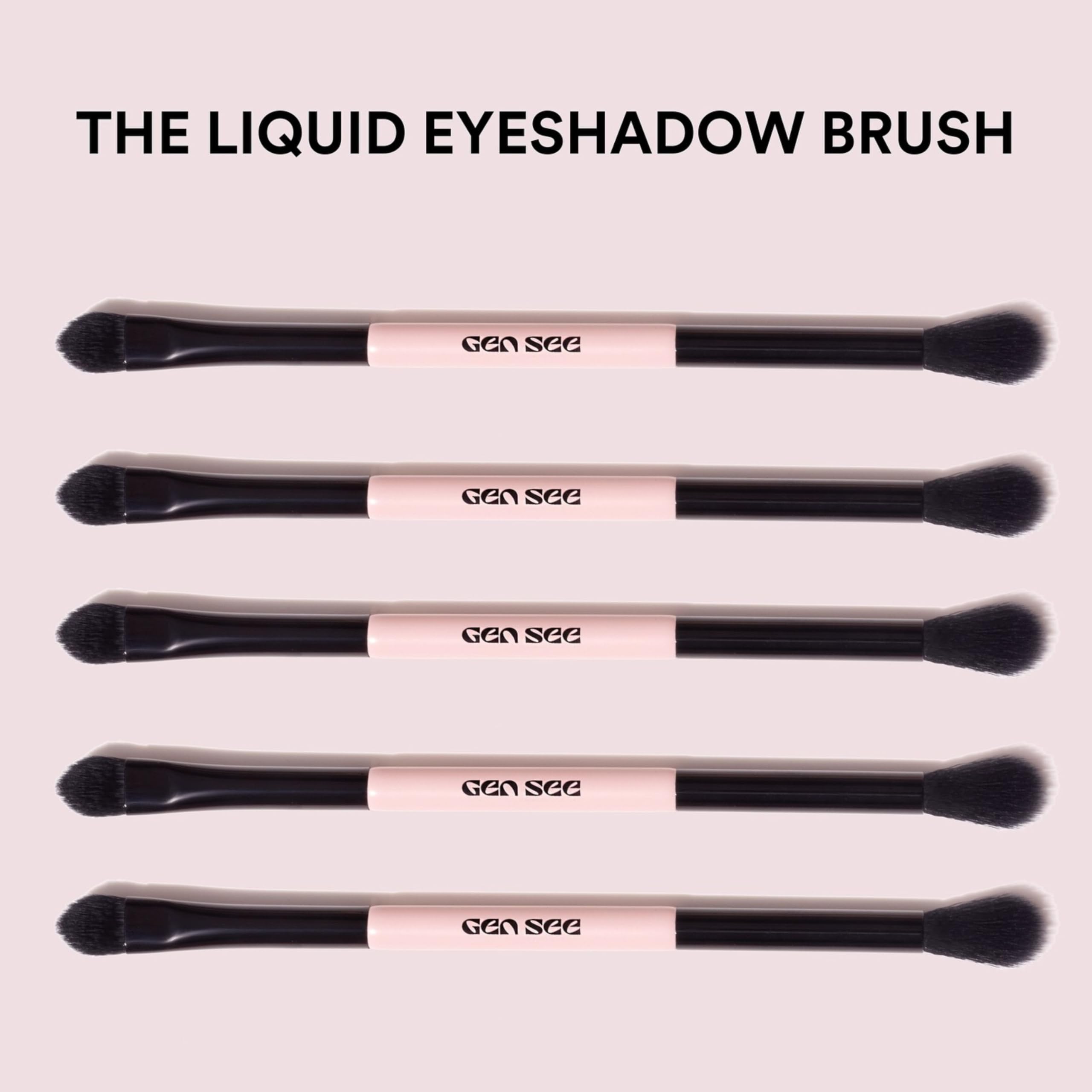 Gen See Pennello per trucco ombretto liquido a doppia punta in polvere o