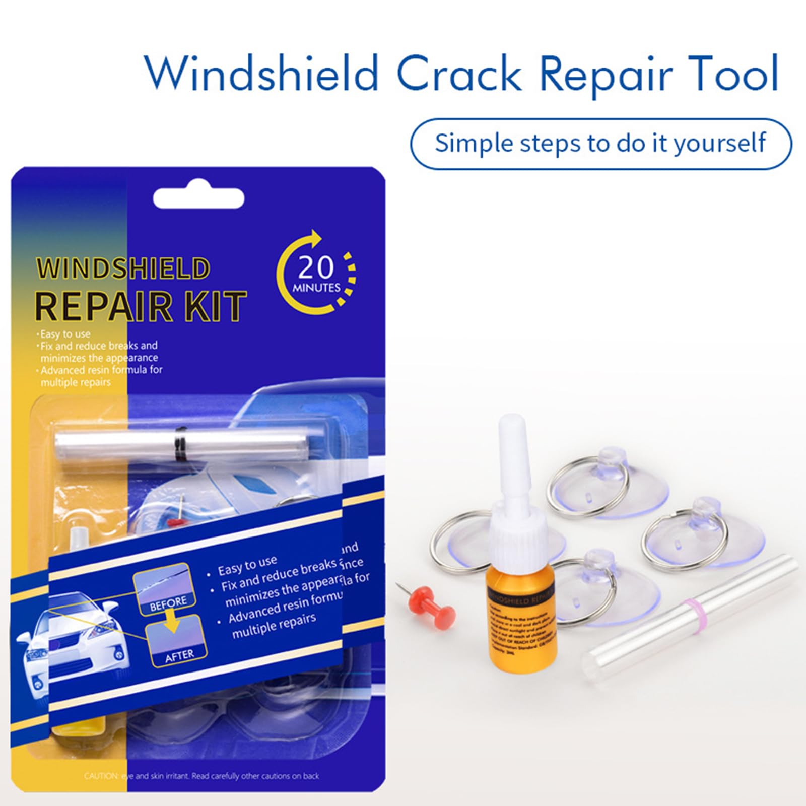 Kit Riparazione Parabrezza Auto | Resina Per Crepe Vetro | Ripara In 20-30 Minuti | Con Luce UV - Foto 11