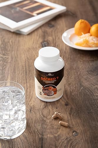 Miniatura 4 de Naturealm Sacred 7 cápsulas de extracto de hongos orgánicos y suplemento de hongo de melena de leones - 270 cápsulas vegetarianas para apoyo