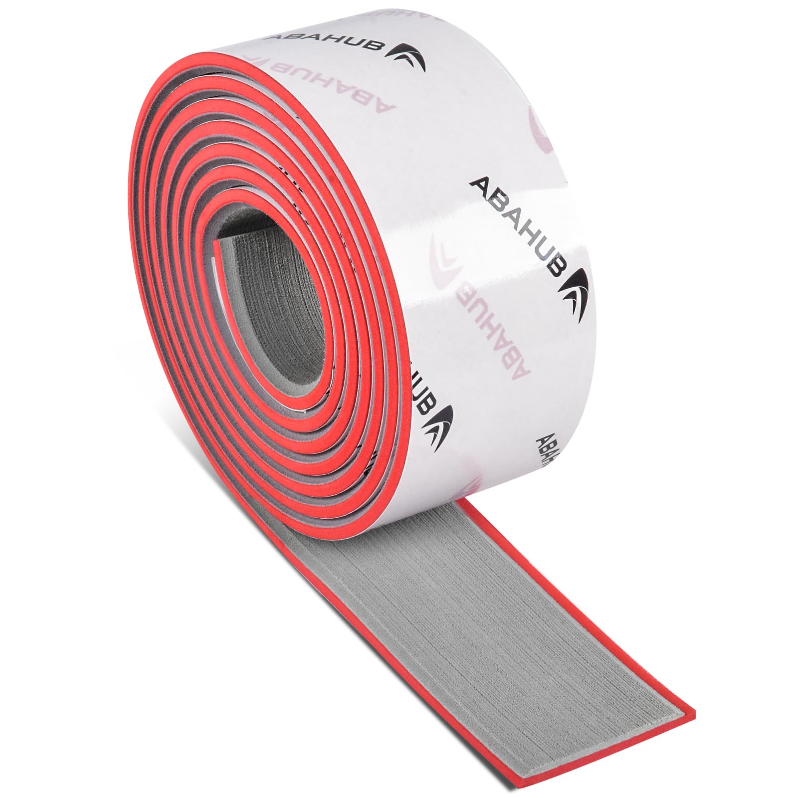 Abahub EVA Foam Boat Decking 96''x2.4'' Self-Adhesive Faux Teak Marine Flooring Sheet Traction Pad for Boats Surfboard, Gray with Red Seam Lines โ image 1