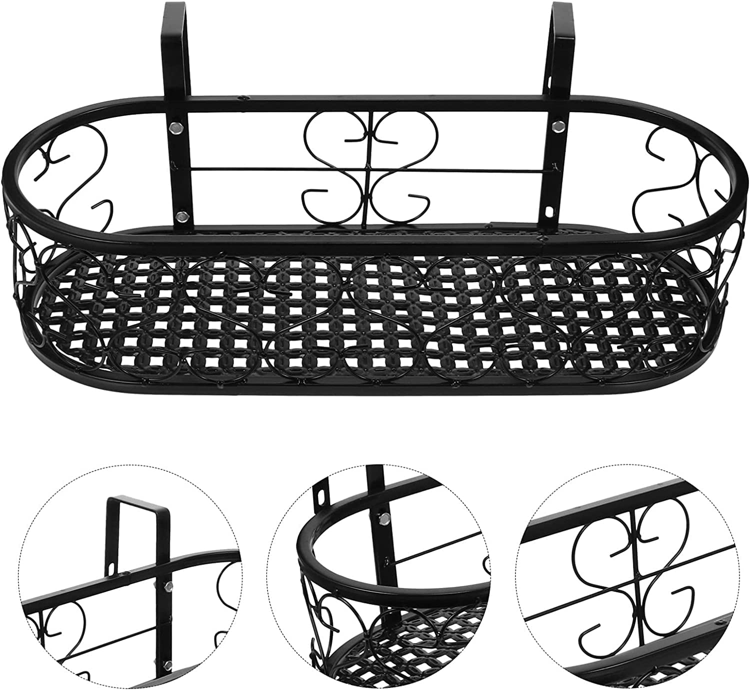 Balkon kwiatowy dziobak metal wiszący balustrada lustrzak lustrz roślina kosze półka półka półka półka stojak kwiatowy sadzarki wiszące garnek do ogrodowego balkonu dekoracje patio.