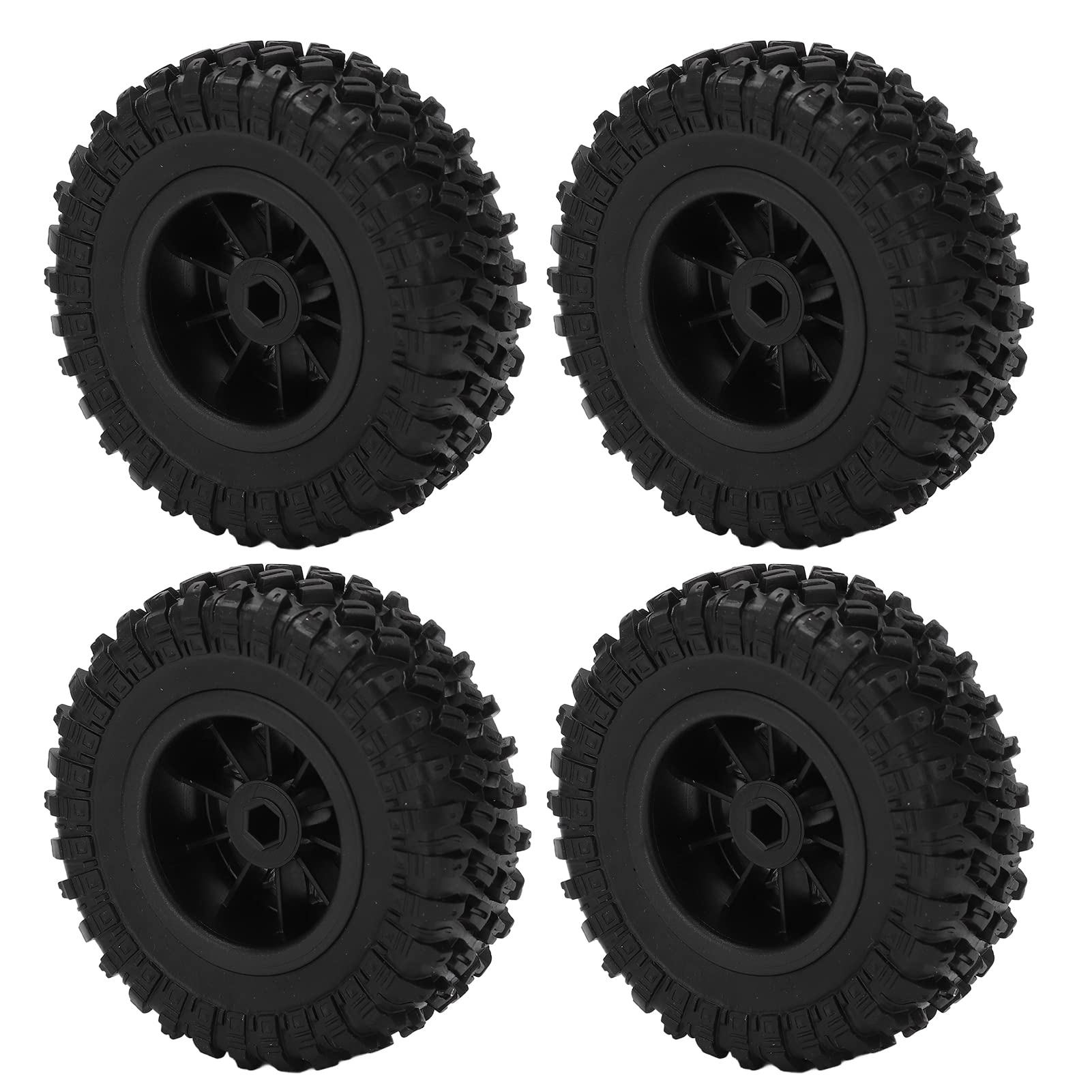 RC Car Rubber Tires, Exquisite Workmanship RC Car Tyre Wheel Strong Grip for MN D90 D91 D96 D99 for WPL B14 B24 C14 C24(R789BL Black)