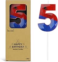 Vista 25 de Velas de cumpleaños de autos de carreras número 2, velas de número de cumpleaños a cuadros blancos y negros de 2.68 pulgadas, velas de números