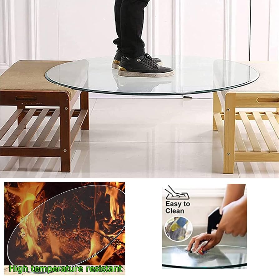 Amazon｜円形 ガラス テーブル天板 48/60/65/70/80/85/95cm 透明 強化
