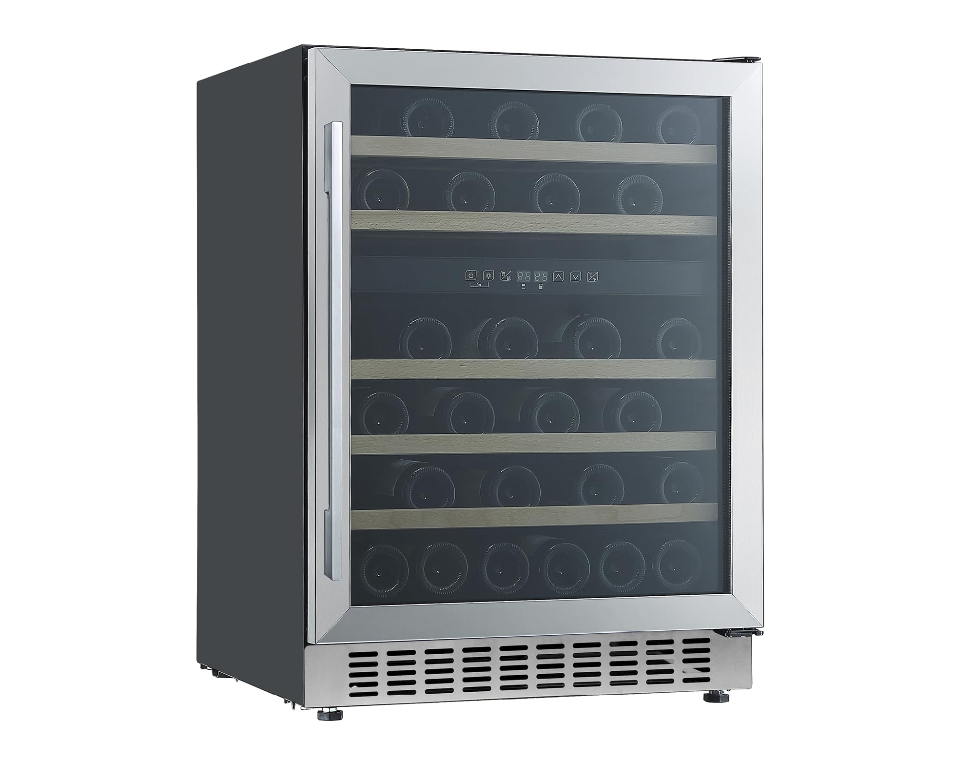 Cata Vinoteca VI 59082 X/A No Frost de Encastre Total Capacidad 46 Botellas con Dos Zonas de Temperatura Control Electrónico y Panel Touch Luz Interior LED Puerta Reversible Ancho 59,5 cm Color Inox