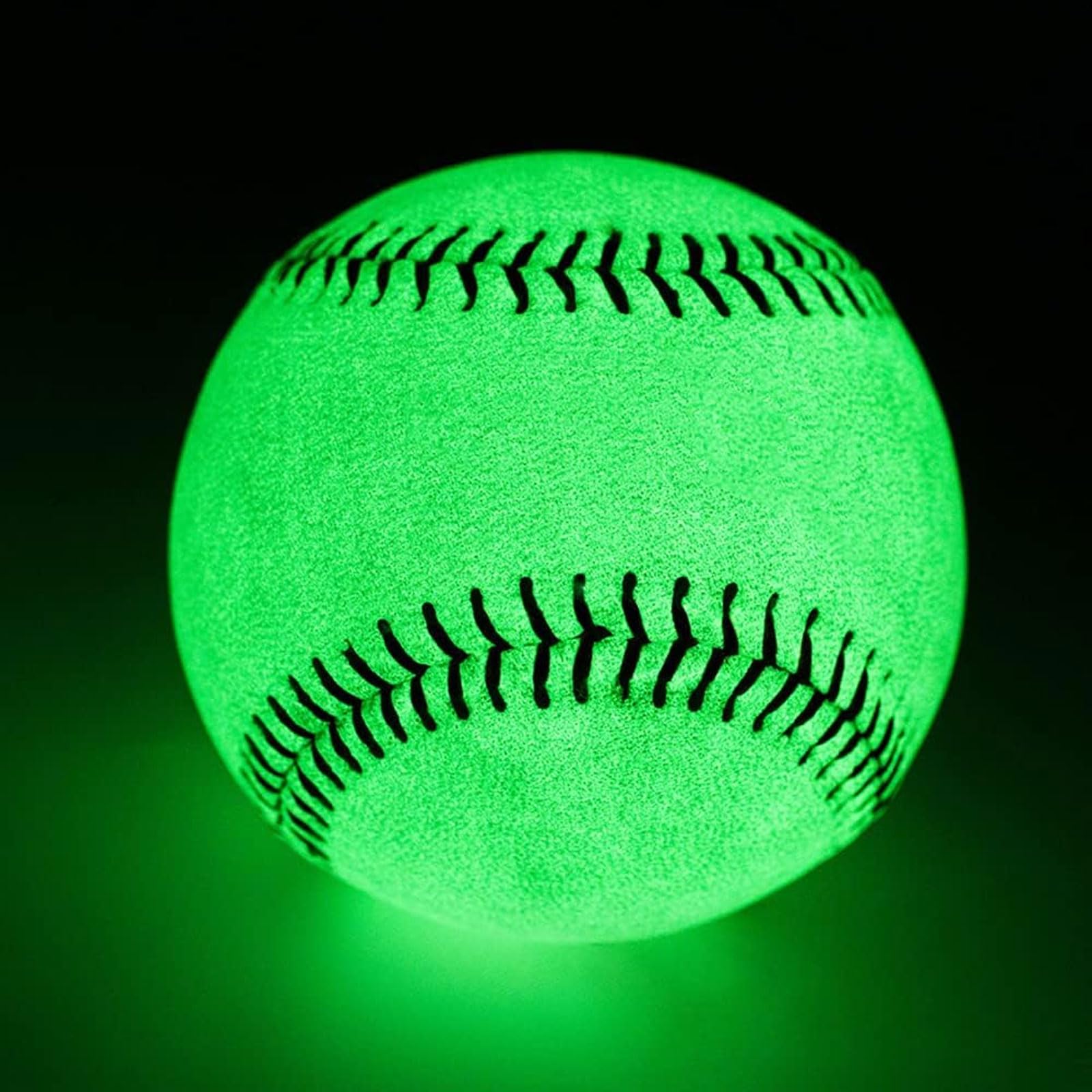 GKK Baseball-Baseball, leuchtet im Dunkeln, 22,9 cm, Standardgröße, PVC-Leder, grün, leuchtend, für Jugendliche und Erwachsene, die Fang- und Schlagspiele spielen, 2 Stück