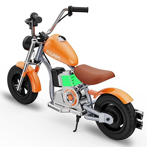 VOLPAM Kids Electric Motorcycle for Ages 5+,Kids Motorcycle with Ambient Lighting,Built-in Music,Speeds Up to 10 MPH & 60 Minutes of Continuous Ride Time