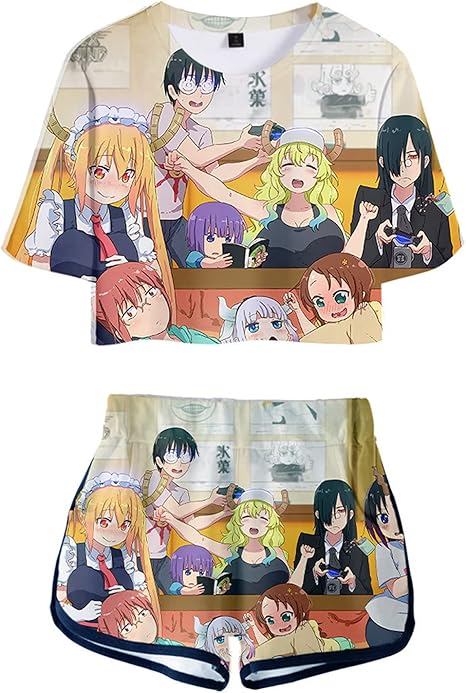 Amazon Co Jp 小林さんちのメイドラゴン カンナカムイ Tシャツ パンツ 上下セット ユニセックス 半袖tシャツ プリント 漫画 カジュアル ファッション 通学用 日常服 プレゼント 7 Xl 服 ファッション小物