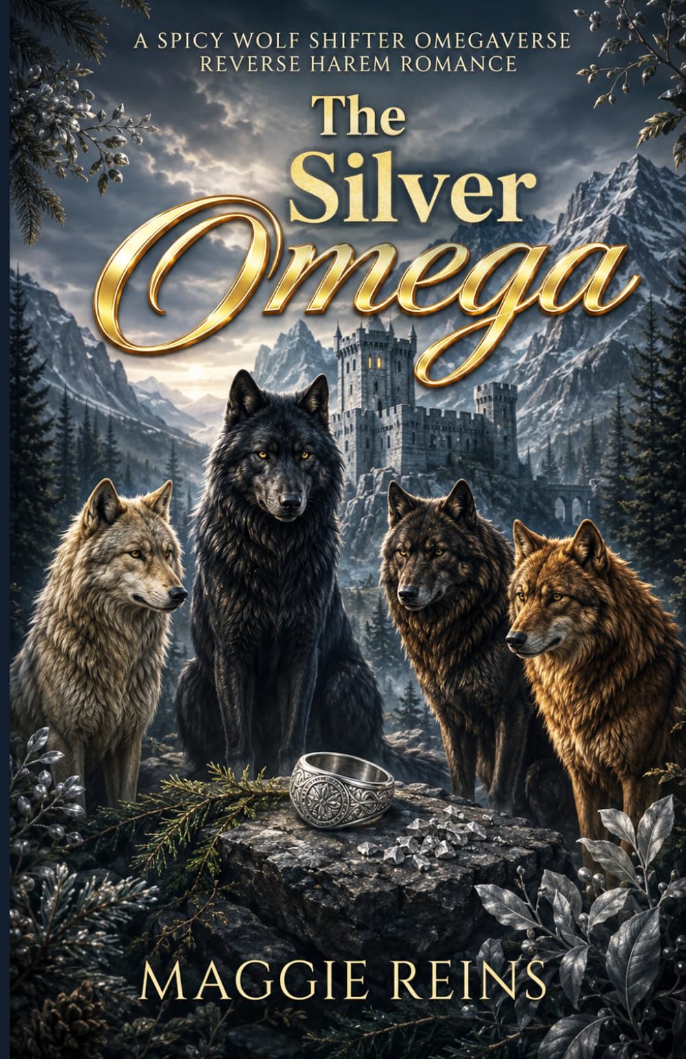 The Silver Omega: A Spicy Wolf Shifter Omegaverse Reverse Harem Romance (Throne of Treachery)