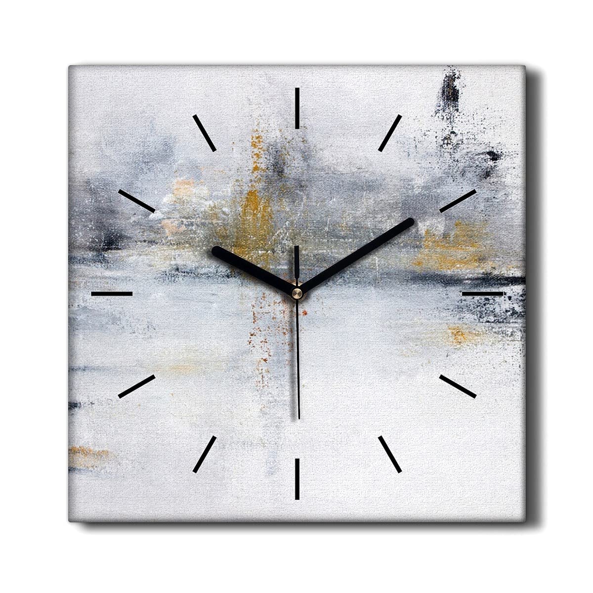 Horloge sur Toile Coloray 30x30cm Abstraction Neige pour Déco Salon