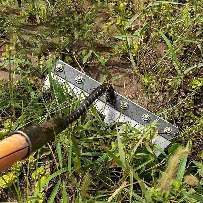 6 Teeth Garden Rake Heavy Duty Carbon Steel Rake Handle for Soil Loosening, Weeding, Lawn & Yard Cleaning – Multipurpose Outdoor Gardening Tool for Home Farm & Agricultural Use