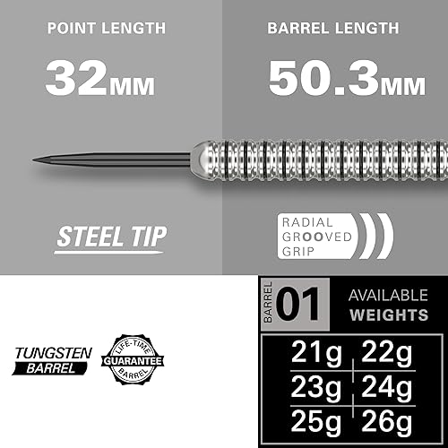 Miniatura 2 de Target Darts Artemis Tungsten Steel Tip Darts Set - 6 Pro Grip Shafts - 9 Pro Ultra Flights  Dart Wallet - Dart Counter App Coupon Bundle