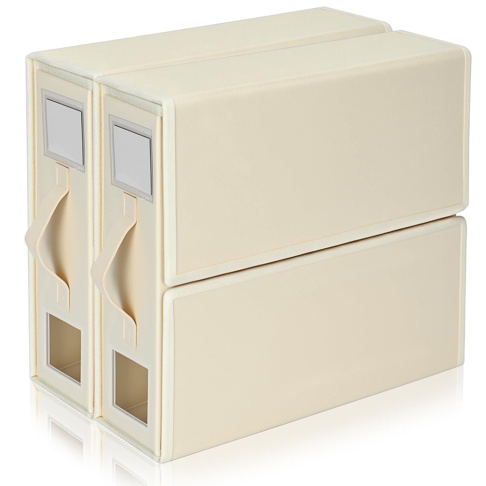 Boic 2 Pack Bed Sheet Organiser Folding Storage, Bedding Storage Box Linen Storage Box, Linen Closet Organisers For Blanket, Duvet Cover Set, Bed Sheet Set (Beige)