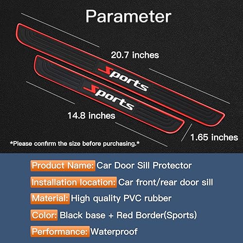 Miniatura 2 de GZRUICA Protectores de placa para umbral de puerta para automóvil, protectores universales de entrada de puerta, protector de peldaños de panel,