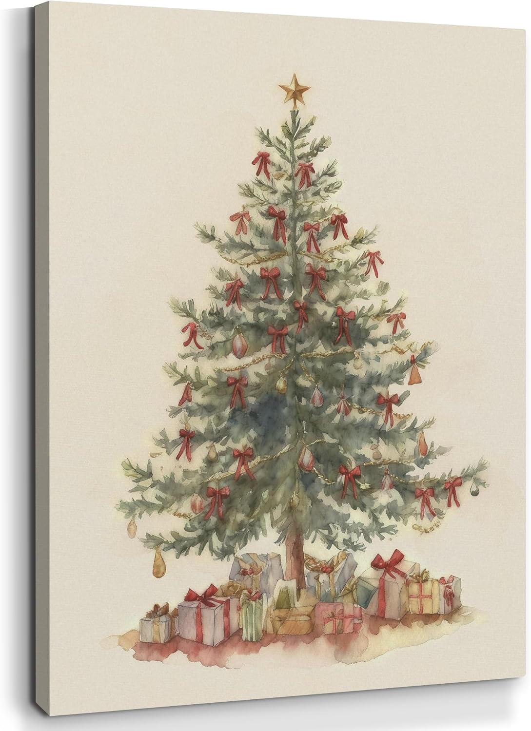 EGVQK Vintage Christmas Tree Canvas Wall Art, Rustic Winter Xmas Tree Canvas Pictures Wall Decor, Farmhouse Christmas Cozy Winter Hanging Walls Art Prints for Home Living Room Decorations, 11x14 inch